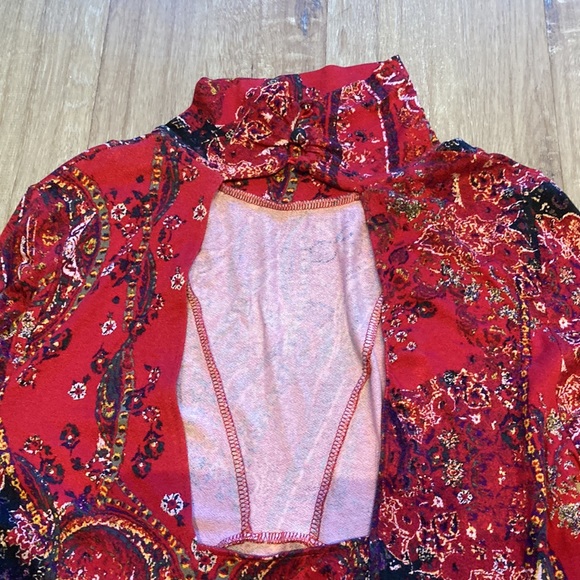 NWOT Boutique Red Mock Neck Dress with Cut Out Back - Picture 5 of 6